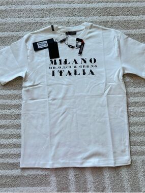 Dolce & Gabbana White Short Sleeve Graphic Crewneck T-Shirt